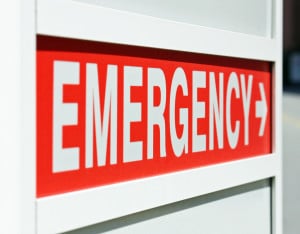 Emergency Sign Symbolizes Issues with Dental Emergencies