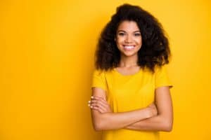 woman with confident, healthy smile